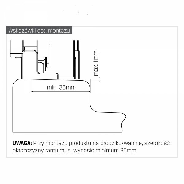NEW TRENDY Kabina prysznicowa SMART LIGHT GOLD 1D prostokątna U 100x90x200 szkło czyste 8mm Active Shield 2.0 - UCHWYT RELING EXK-6693
