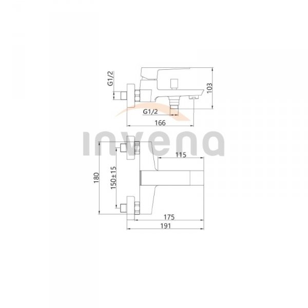 INVENA Bateria wannowa PAROS CHROM BW-09-001-A