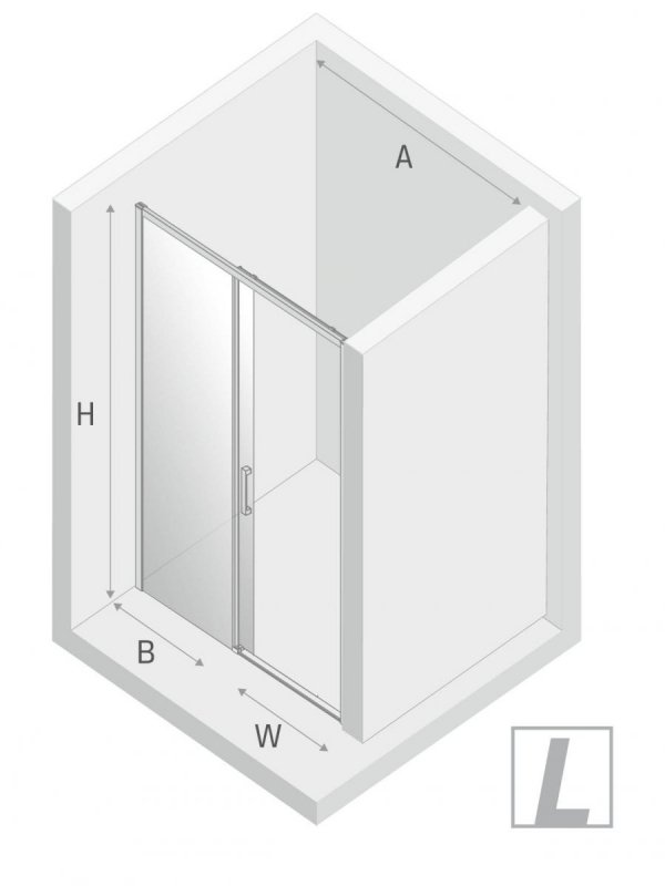 NEW TRENDY Drzwi prysznicowe przesuwne szkło 6mm PRIME 150x200