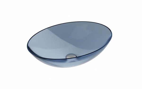 BESCO Umywalka 50x35 Anya Blue Wave + maskownica biała #UMA-50-BWW