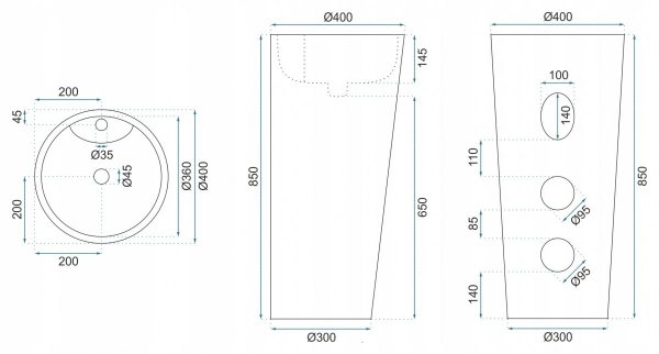 Balneo Półka wnękowa bez kołnierza Wall Box No rim 30 x 30 x 7 cm, czarna