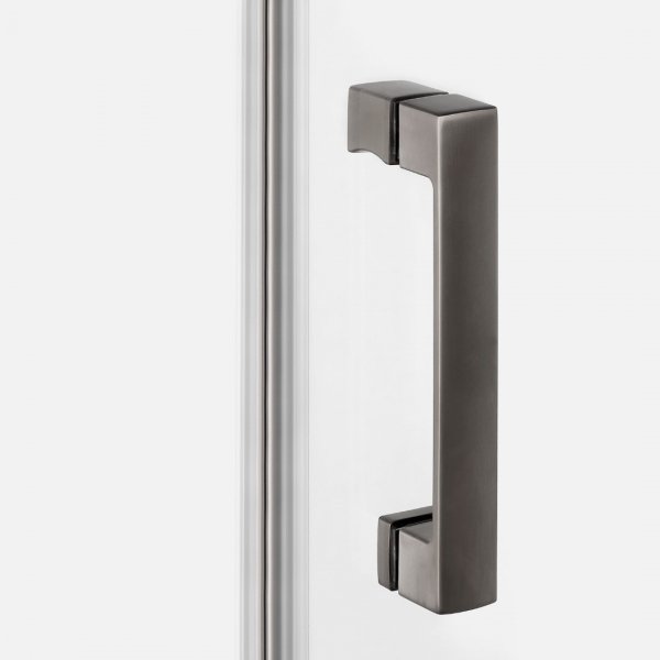 NEW TRENDY Drzwi wnękowe NESTA GUNMETAL BRUSHED 1D P 110x200 czyste 6mm Active Shield 2.0 D-0934A