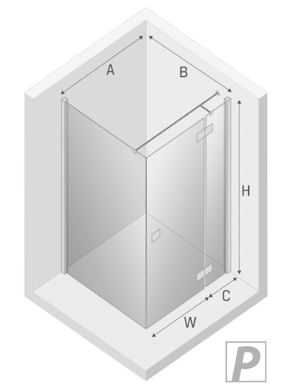 NEW TRENDY Kabina prysznicowa drzwi pojedyncze uchylne REFLEXA BLACK 90x70x200 POLSKA PRODUKCJA 