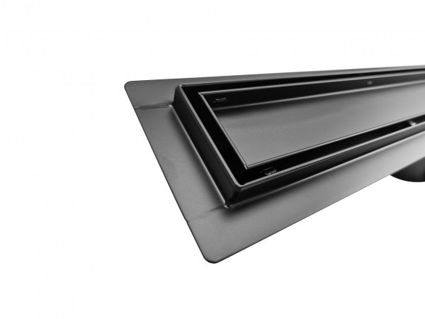 AQUALine - Odpływ liniowy posadzkowy czarny/black 2w1 pod płytkę 80cm L04BK