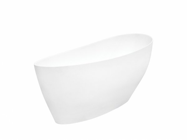 BESCO Wanna wolnostojąca biała matowa Keya Matt 165x70 + klik-klak grafit czyszczony od góry #WMMB-165KGR