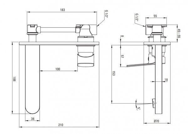 DEANTE Bateria umywalkowa podtynkowa ALPINIA BGA_Z54L