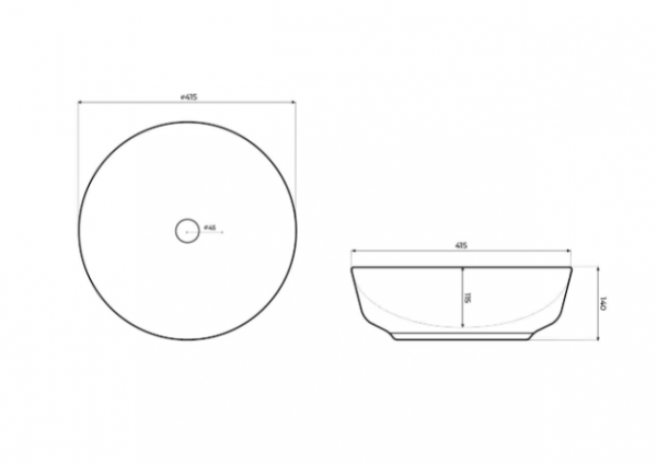 CORSAN Umywalka ceramiczna nablatowa LUGO 42x14 cm UC9988 