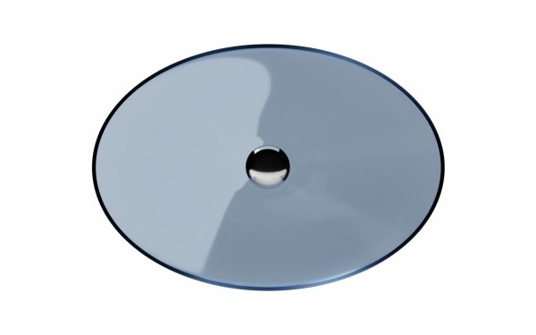 BESCO Umywalka 50x35 Anya Blue Wave + maskownica czarny matt #UMA-50-BWB