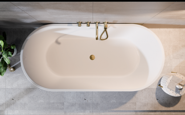 BESCO Wanna wolnostojąca Deeva 180x80 + syfon chrom #WWA-180-DCH