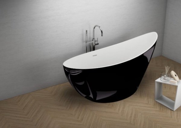 POLIMAT - Wanna wolnostojąca ZOE CZARNA połysk 180X80 (00257)