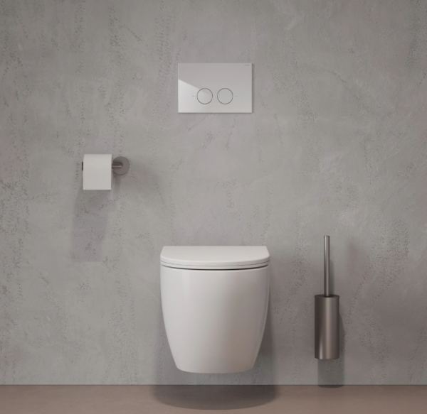 OMNIRES STRONGFRAME stelaż podtynkowy do miski toaletowej + MINIMAL przycisk spłukujący FLUSH SET biały połysk STFWC1M-RBP