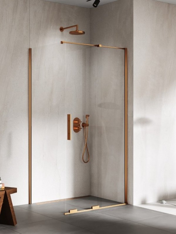 NEW TRENDY Kabina prysznicowa Smart Copper Brushed, drzwi przesuwne 100x80x200 EXK-7667