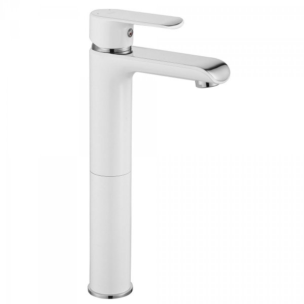 REA - Bateria umywalkowa BLOOM White-Chrom/Biało-Chrom wysoka