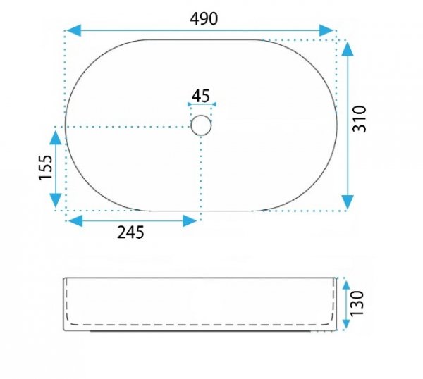 REA - Umywalka nablatowa VANDA Baby Blue Matt