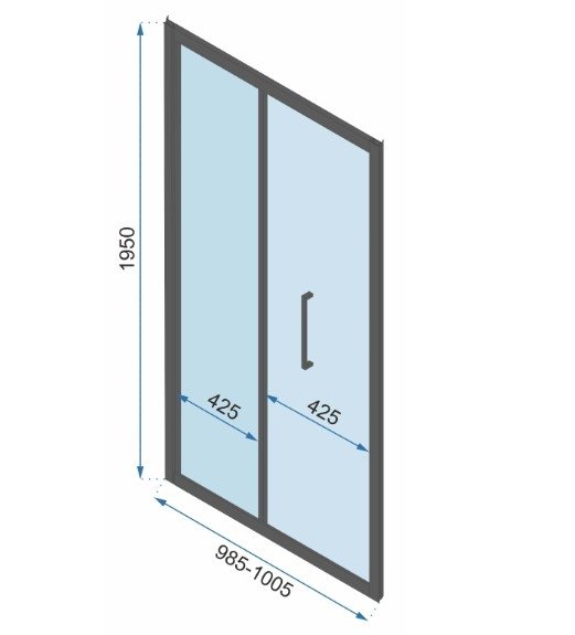 REA - Drzwi Prysznicowe Składane RAPID FOLD 100 Czarne/Black