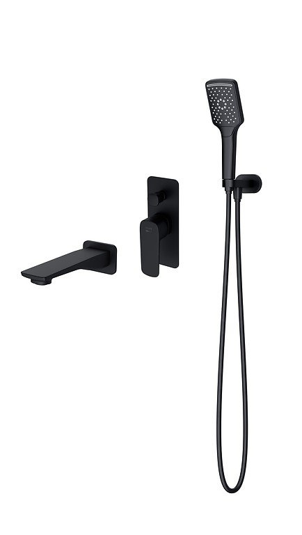 CERSANIT - Zestaw wannowy podtynkowy LARGA czarny  S952-044