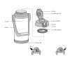 Termos nawadniający Thermos Sport 2000 ml z rączką czarny
