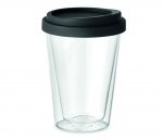 Kubek termiczny szklany TUMBI Glass 350 ml (bezbarwny/czarny)