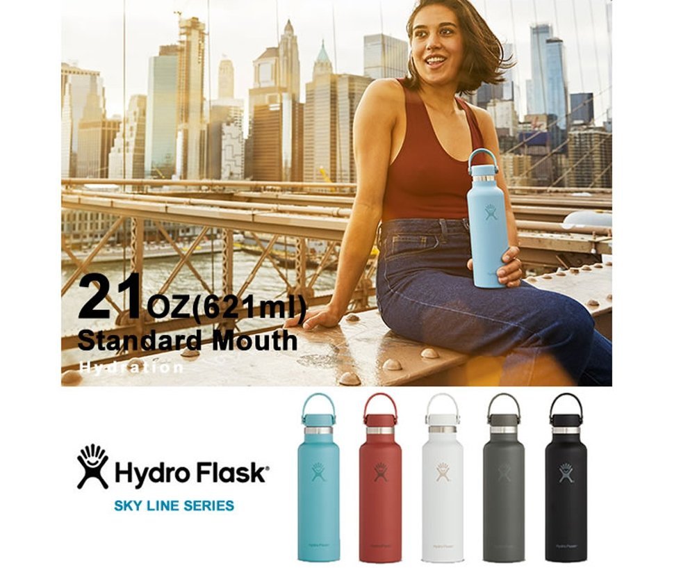 Hydro Flask Skyline Series Water Bottle, Flex Cap - 18 oz, Brick
