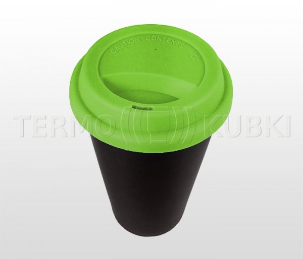 Kubek termiczny ceramiczny 350 ml ARTI (czarny/zielony)