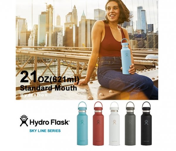 Butelka termiczna Hydro Flask 621 ml Standard Mouth Flex Cap Skyline bordowy-brick vsco