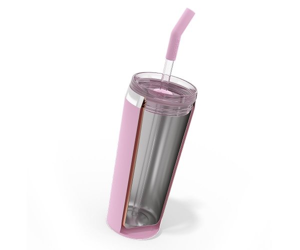 Kubek termiczny ze szklaną słomką HELIA Sigg 600 ml różowy Lingonberry