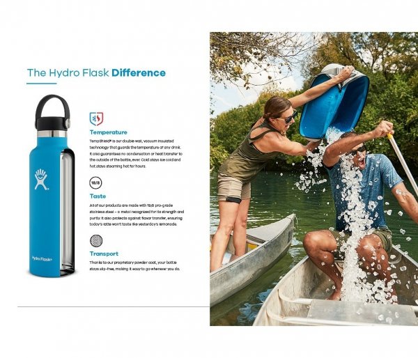 Butelka termiczna Hydro Flask 621 ml Flex Cap z podkładką Boot turkusowy Bayou #RefillForGood