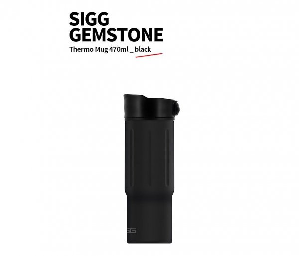 Kubek termiczny Sigg Gemstone Obsidian 470 ml czarny