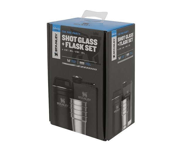 Zestaw STANLEY piersiówka Adventure Steel Shots Flask Gift Set czarny