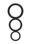 Round Cock Ring Set - Black