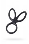 A-TOYS Triple penis ring KRAKEN, silicone, black, 10 cm