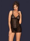 Bielizna-Lucita koszulka i stringi czarna  S/M