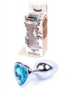 Plug-Jewellery Silver  Heart PLUG- Light Blue