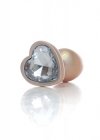 Plug-Jewellery Pearl Gold Heart PLUG- Clear S