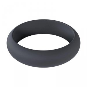 Wide O Silicone Cockring - L - 42mm - Black