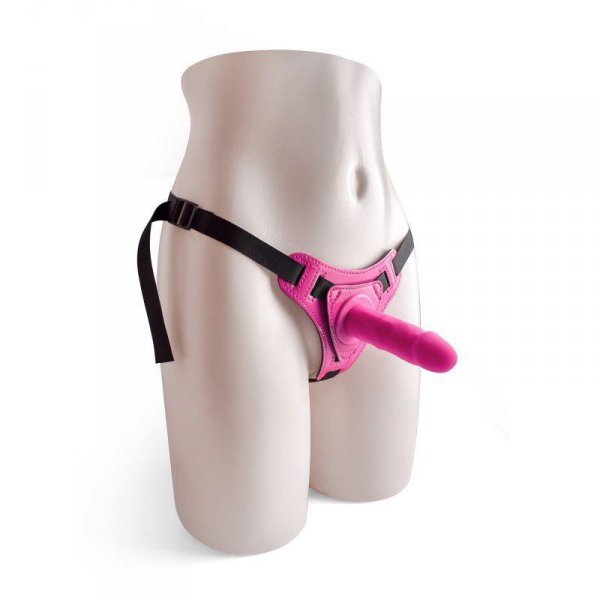 Cintura regolabile strap-on Pink con fallo realistico