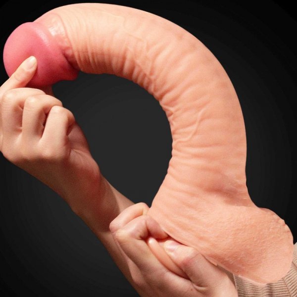 12&quot;&quot; Dual Layered Platinum Silicone Cock
