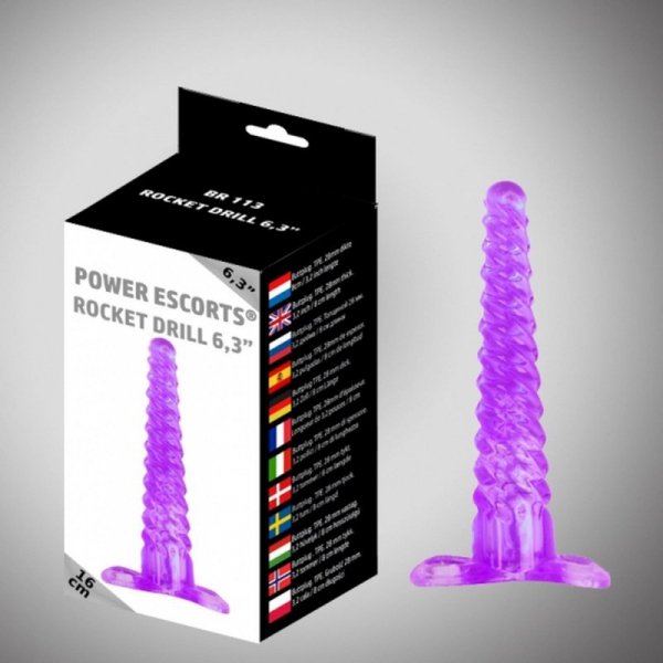 Rocket drill 6,3 inch purple big anal plug 6,3 inch / 16 cm