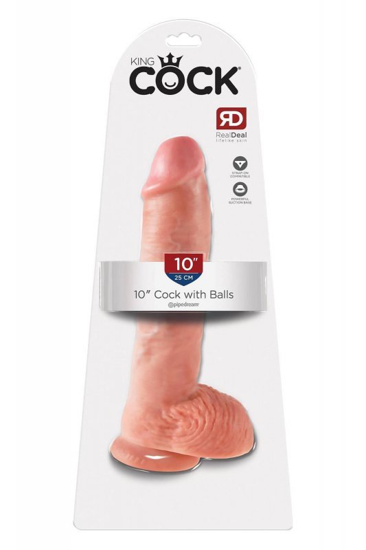 KING COCK 10 INCH COCK WITH BALLS LIGHT
