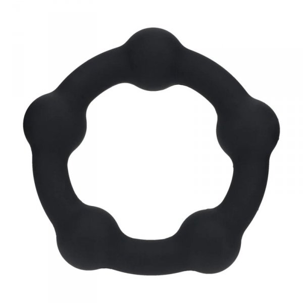 Beaded Silicone Cockring - M - 35mm - Black
