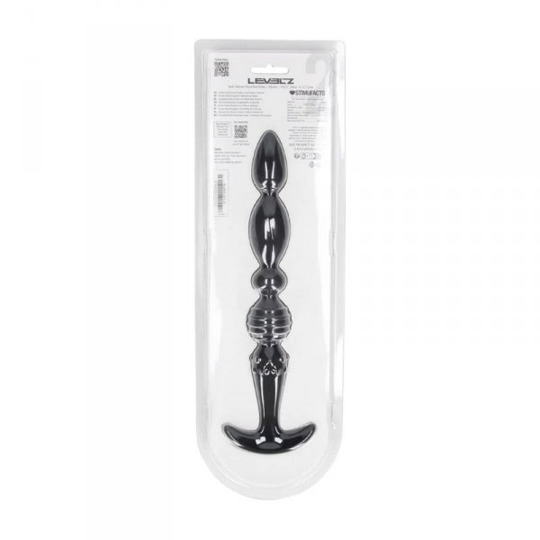Multi Textured Silicone Flared Anal Probe - Black