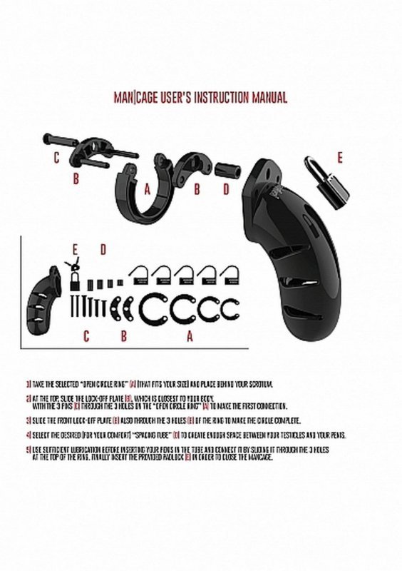 Model 02 - Chastity - 3.5&quot;&quot; - Cock Cage - Black