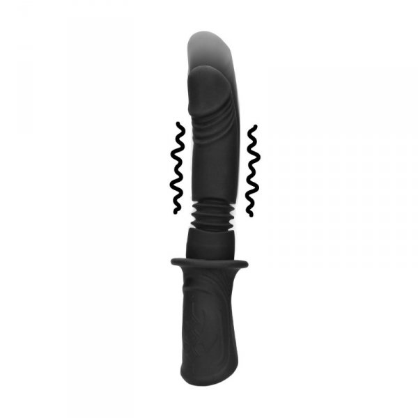 Hand Held Vibrating and Thrusting Sex Machine - Black