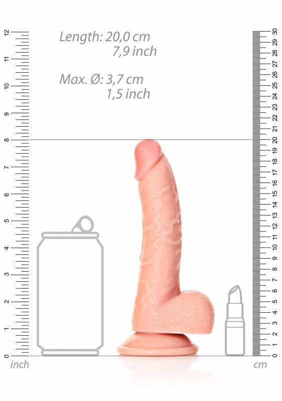 Curved Realistic Dildo  Balls  Suction Cup - 7&quot;&quot;&quot;&quot;/ 18 cm