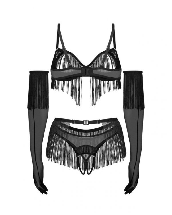 Rossay Black komplet 4-częściowy otwarty L/XL