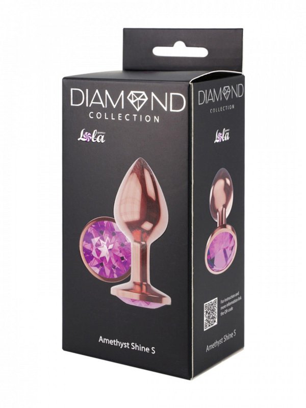 Plug-Butt Plug Diamond Amethyst Shine S Rose Gold