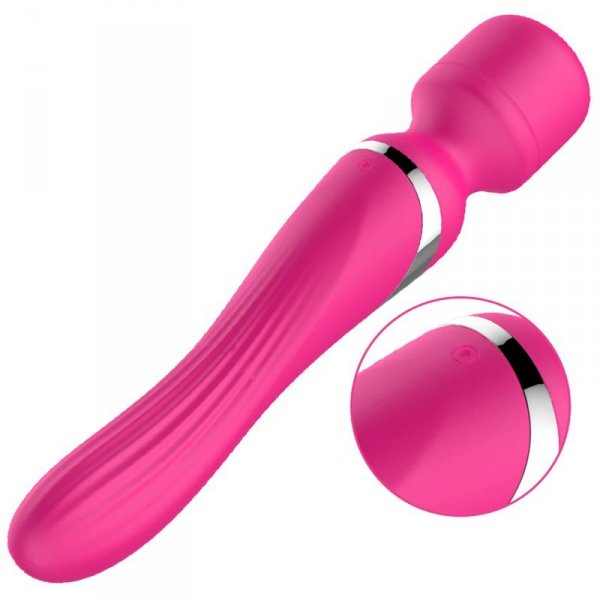 Stymulator - B - Series - Silicone Dual Massager Pulsator USB 7+7 Function (Pink)