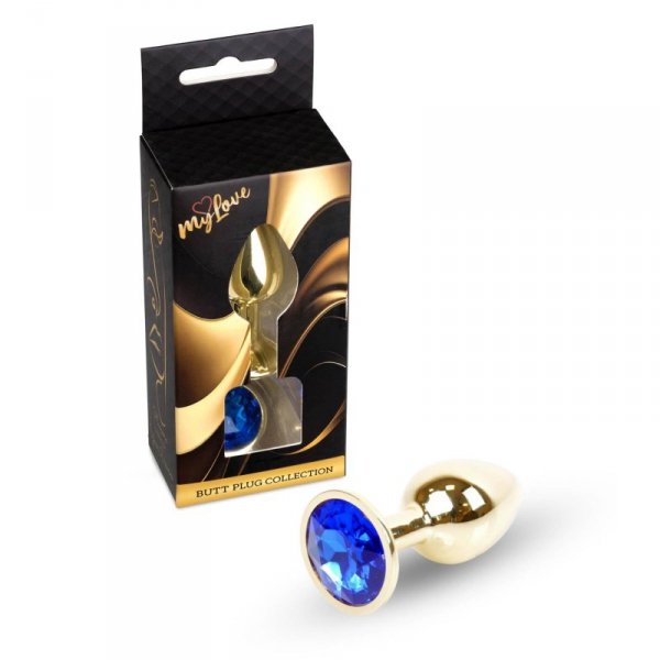 MyLove Toys - Jewellery Gold PLUG- Dark Blue