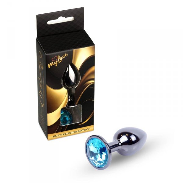 MyLove Toys - Jewellery Dark Silver PLUG- Light Blue