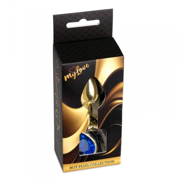 MyLove Toys - Jewellery Gold  Heart PLUG- Dark Blue